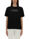 Victoria Beckham Womens Black Text-print Organic-cotton T-shirt