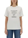 Victoria Beckham White T-shirt With Slogan Lettering On The Front In Bianco