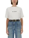 Victoria Beckham Womens White Logo-print Regular-fit Organic-cotton Jersey T-shirt Xl In White
