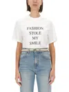 Victoria Beckham White T-shirt With Slogan Lettering On The Front In Cotton Woman In White