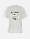 Victoria Beckham White T-shirt With Slogan Lettering On The Front In Cotton Woman