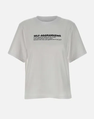 Victoria Beckham Printed Crew-neck Graphic Half-sleeved T-shirt In White