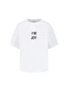 Victoria Beckham Graphic Print Crew Neck Short Sleeve Top In White