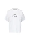 Victoria Beckham Graphic Print Crew Neck Short Sleeve Top In White