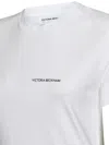 Victoria Beckham Womens White Logo-print Regular-fit Organic-cotton Jersey T-shirt Xl In White