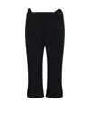Victoria Beckham Buttoned Cuff Cropped Wool Trousers In Black