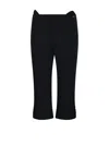 Victoria Beckham Buttoned Cuff Cropped Wool Trousers In Black