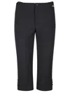 Victoria Beckham Womens Black Buttoned Cuffs Crop-leg Stretch-woven Trousers In Black