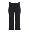Victoria Beckham Buttoned Cuff Cropped Wool Trousers In Black