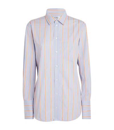 Victoria Beckham Tab-detail Stripe Shirt In Gold