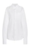 Victoria Beckham Tab Detailed Cotton Shirt In White