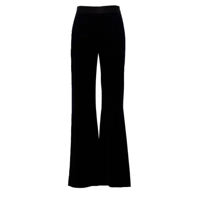 Victoria Beckham Tailored Alina Flared Satin Waistband Trousers In Black