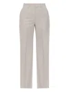 Victoria Beckham Tailored Beige Trousers With Front Fastening In Gray