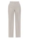 Victoria Beckham Tailored Beige Trousers With Front Fastening In Gray