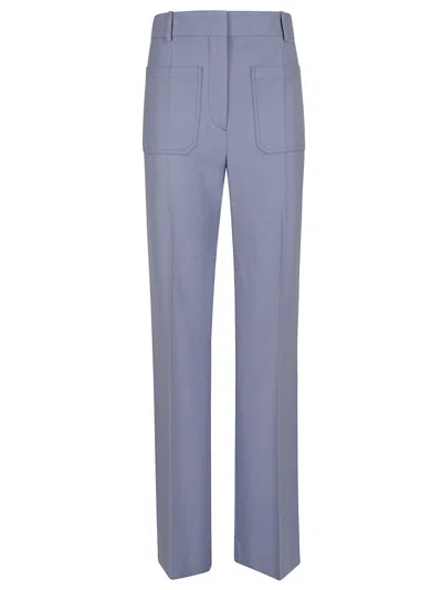 Victoria Beckham Alina Trouser With Front And Back Pockets In Blue