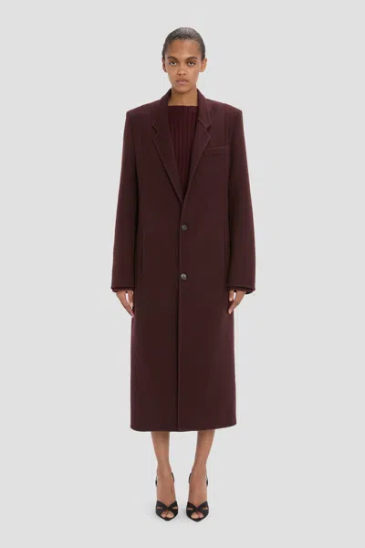 Victoria Beckham Tailored Single-breasted Coat In Brown