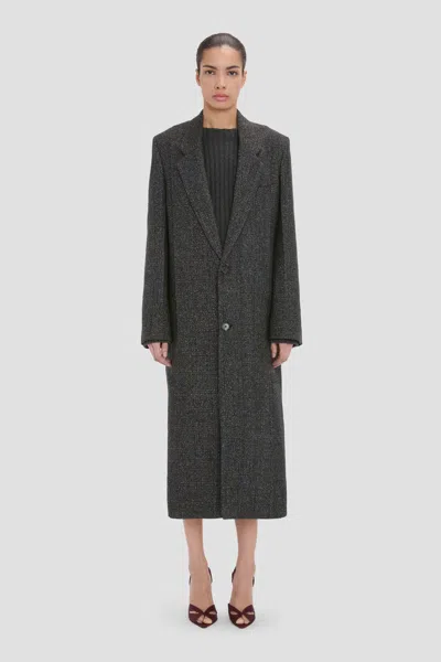 Victoria Beckham Tailored Coat In Ore Melange In Gray