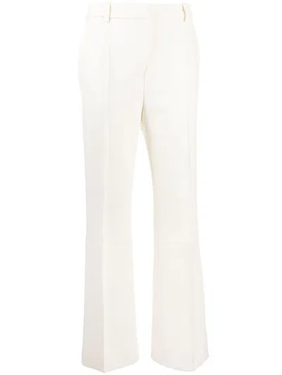 Victoria Beckham Tailored Cotton-blend Trousers In White