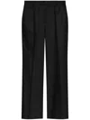 Victoria Beckham Flared Wool Blend Trousers With Classic Waistband In Schwarz