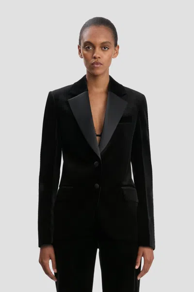 Victoria Beckham Single-breasted Velvet Tuxedo Jacket In Multi
