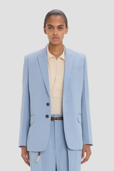 Victoria Beckham Tailored Jacket In Ocean Mist In Blue