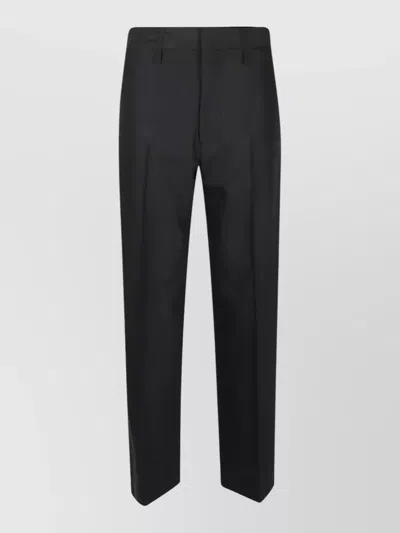 Victoria Beckham Tailored Pleat Trouser Straight Leg Belt Loops In Black
