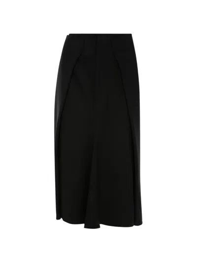 Victoria Beckham Tailored Pleated Midi Skirt In Black