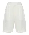Victoria Beckham Tailored Pleated Shorts In White