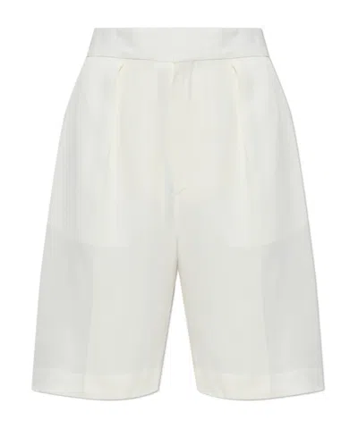 Victoria Beckham Tailored Pleated Shorts In White