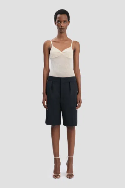 Victoria Beckham Tailored Shorts In Navy In Blue