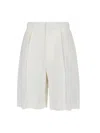 Victoria Beckham Tailored Pleated Shorts In White