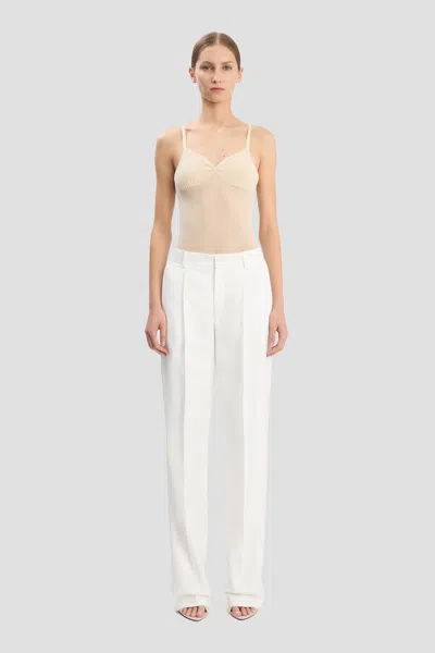 Victoria Beckham Tailored Straight Leg Trouser In Ivory In White