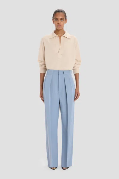 Victoria Beckham Tailored Trouser In Ocean Mist In Blue