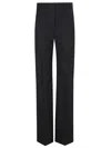 Victoria Beckham Pinstripe Wide Leg Trouser With Belt Loops In Black