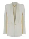Victoria Beckham White Jacket With Shawl Collar In White