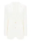 Victoria Beckham Classic Tailored Wool-blend Jacket In White