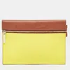 VICTORIA BECKHAM TAN/ACID LEATHER SMALL ZIP POUCH