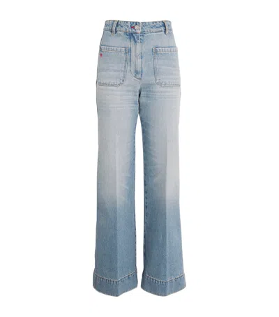 Victoria Beckham Tapered Alina Straight Jeans In Blue