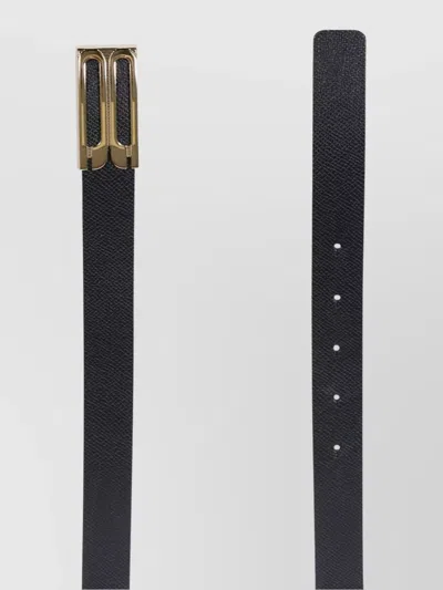 Victoria Beckham Textured Adjustable Belt Gold Buckle