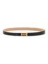 Victoria Beckham Textured Black Leather Belt In Black