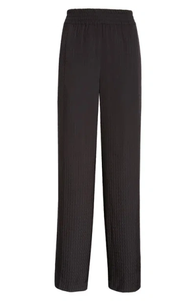Victoria Beckham Textured Stripe Pajama Pants In Black