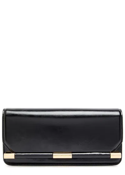 Victoria Beckham The 202 Cracked-effect Leather Clutch In Black
