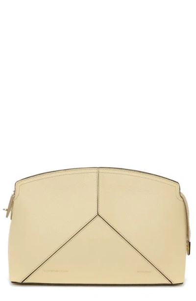Victoria Beckham The Victoria Leather Clutch In Ivory