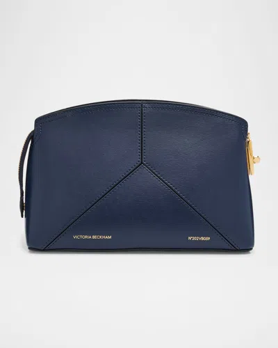 Victoria Beckham The Victoria Zip Leather Crossbody Bag In Navy