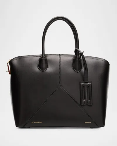 Victoria Beckham The Victoria Zip Leather Shoulder Bag In Black