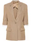Victoria Beckham Virgin Wool Jacket In Brown