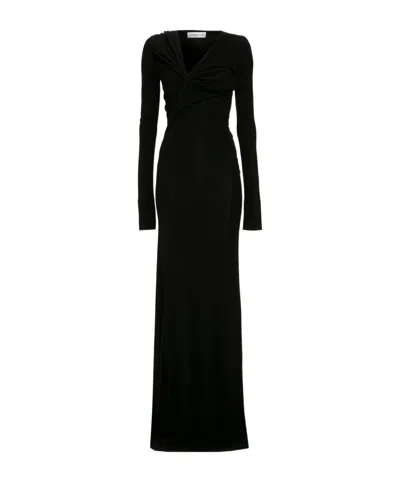 Victoria Beckham Tie-detail Maxi Dress In Black