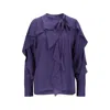 Victoria Beckham Romantic Draped Silk Blouse In Purple