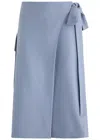 VICTORIA BECKHAM VICTORIA BECKHAM TIE-FASTENING TWILL MIDI WRAP SKIRT