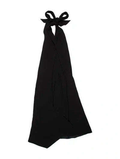 Pre-owned Victoria Beckham Tie Neck Midi Length Dress In Black